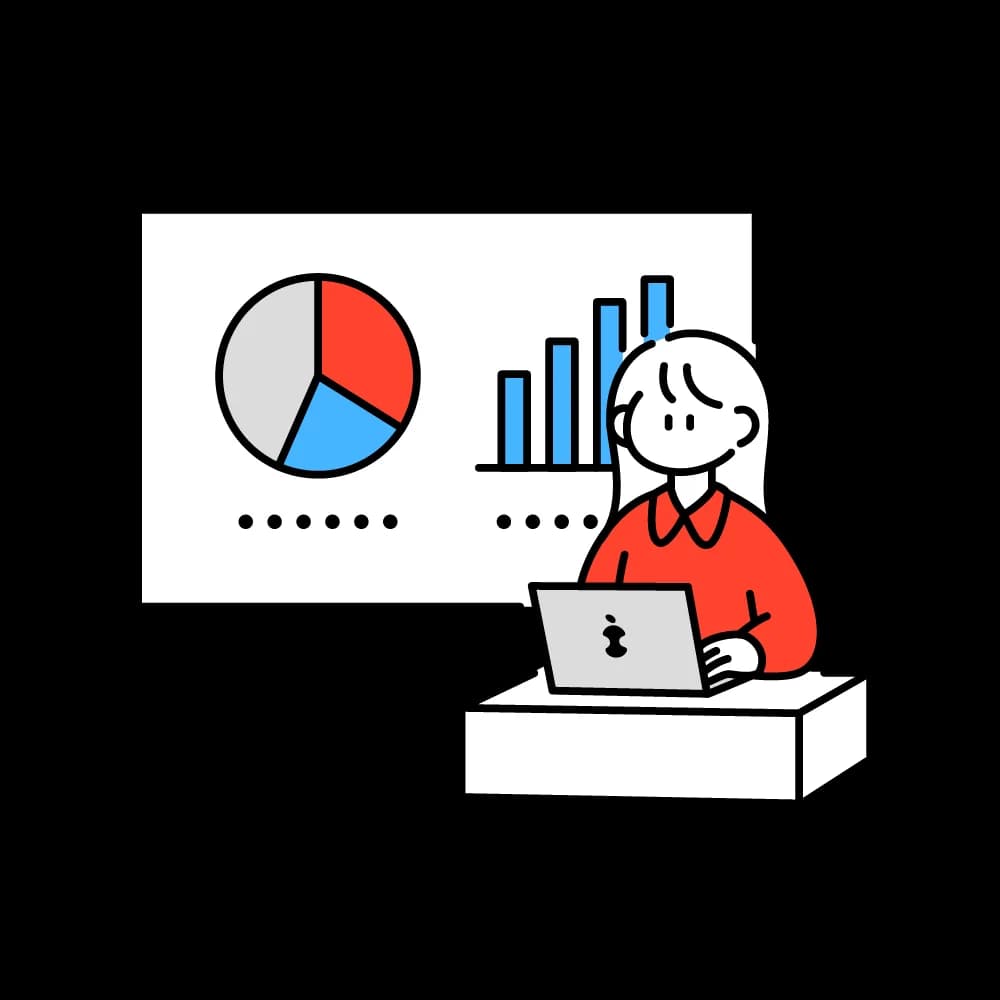 Ilustración de análisis de datos y presentación