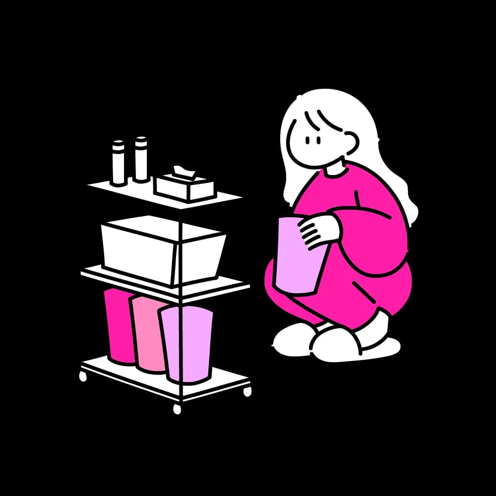Ilustración aseo con carrito de limpieza